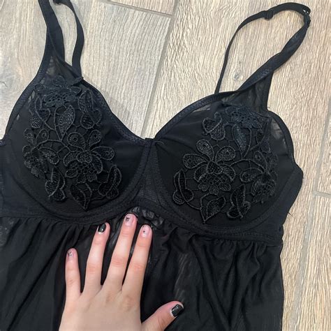 Cute Black Lingerie Top Its A Size Large In Depop