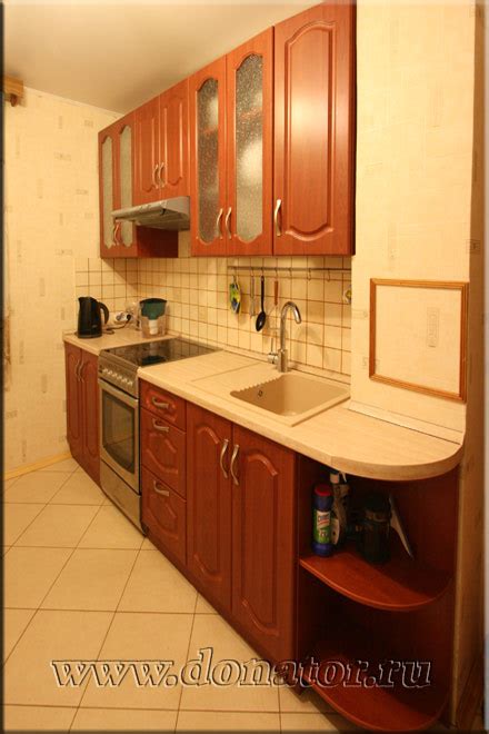 (336) Кухня МДФ, цвет "Вишня Манхеттен", фасад "Двойная классика ...