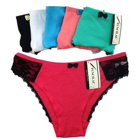 Funcilac 5 Pcsset Woman Underwear Womens Panties Sexy Cotton Lace