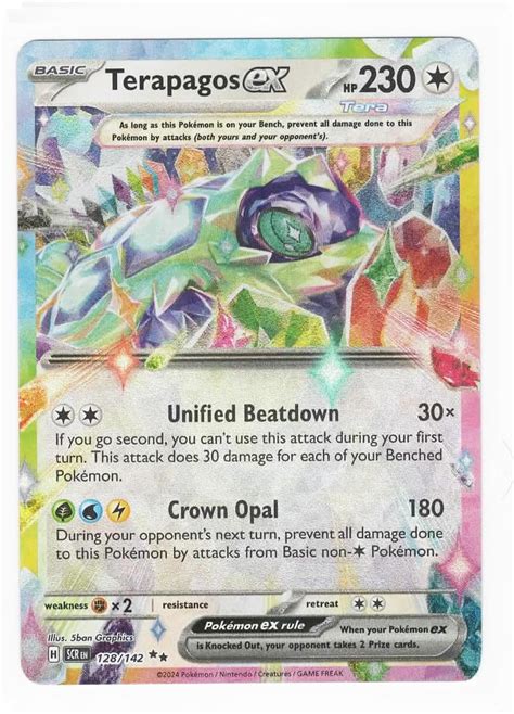 Pokemon Terapagos Ex 128142 Stellar Crown Double Rare