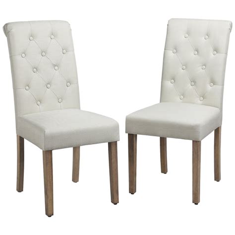 Alden Design Tufted Upholstered High Back Parson Dining Chair Set Of 2