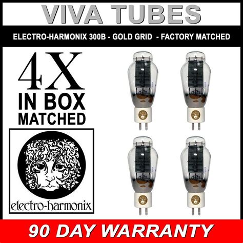 New Ip Gm Factory Matched Quad 4 Electro Harmonix 300B Gold Grid