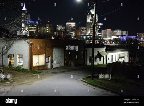 Raleigh North Carolina's downtown skyline at night Stock Photo - Alamy