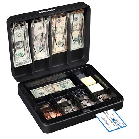 Honeywell Deluxe Cash Security Box Compartments Black