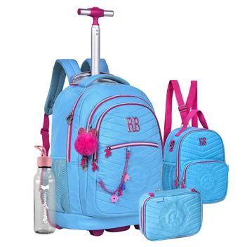 Kit Mochila Rodinha Estojo Lancheira T Rmica Rb Oficial Meninas Squeeze