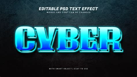 Cyber 3d Blue Glow Text Effect Editable 27787004 PSD