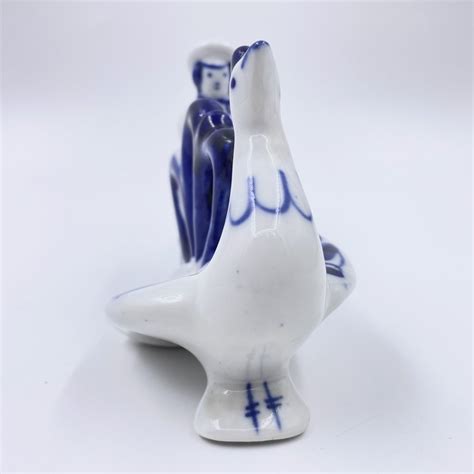 Статуэтка "Иванушка и Жар-птица", Гжель, фарфор, роспись, СССР, 1980 ...