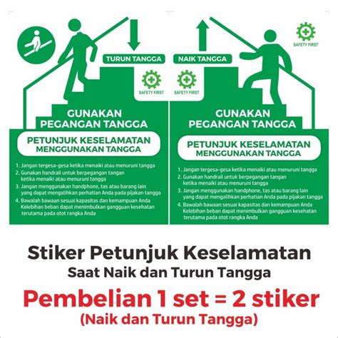 Jual Stiker Petunjuk Keselamatan Naikturun Tangga Versi 2 Kab
