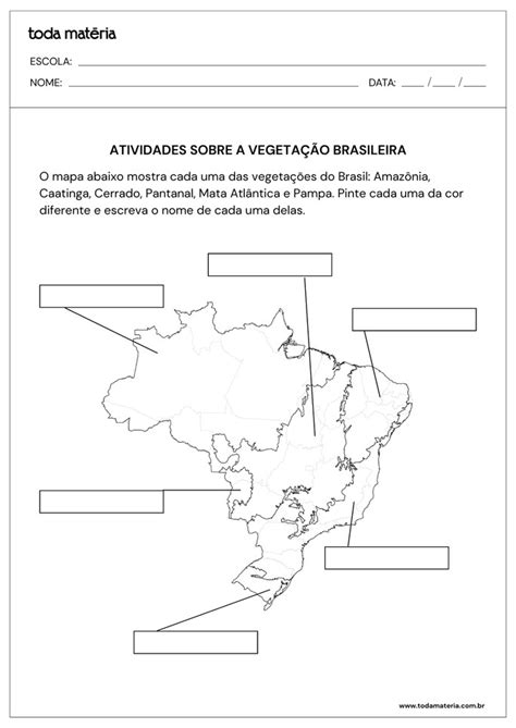 Atividades Sobre Vegetação 4 Ano - Atividades sobre a vegetação brasileira para 4º ano (para imprimir ...