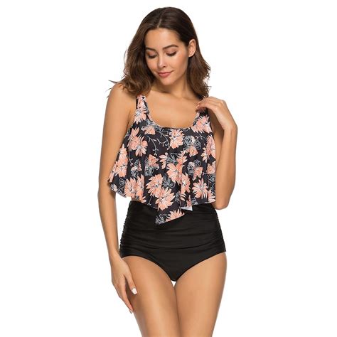 BIKINI STRÓJ KĄPIELOWY WYSOKI STAN KWIATY XXL 12381215637 oficjalne archiwum Allegro