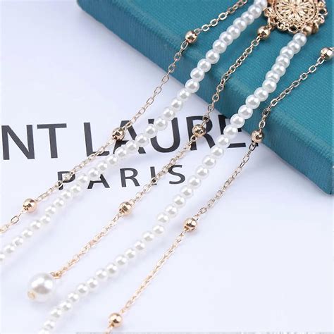 Layered Gold Leg Chain Pearl Pendant Leg Chain Sexy Bikini Beach Harness Bohemian Body Chain