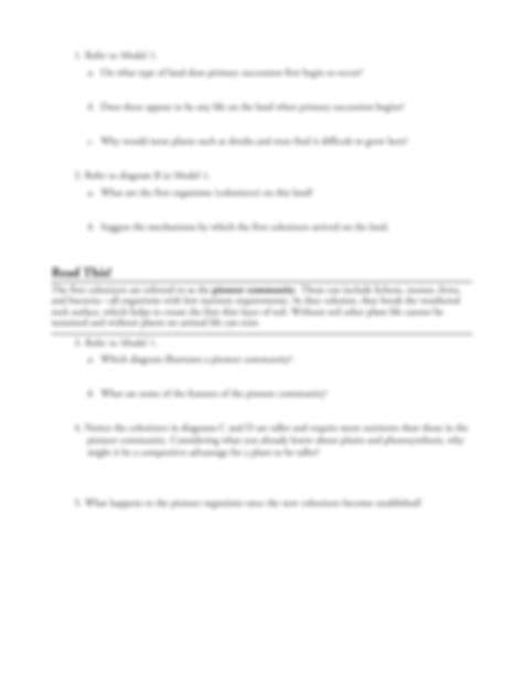 Succession How Do Ecosystems Develop Over Time Worksheet Answer Time