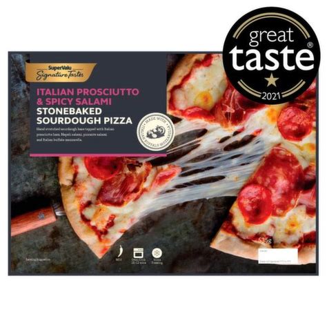 Supervalu Signature Tastes Italian Prosciutto And Spicy Salami Sourdough Pizza 535 G Storefront En