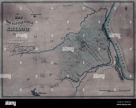 Civil War Maps 0822 Map of the battle field of Shiloh April 6 7 1862 ...