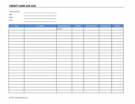 Free Printable Credit Card Tracker - Printable Word Searches