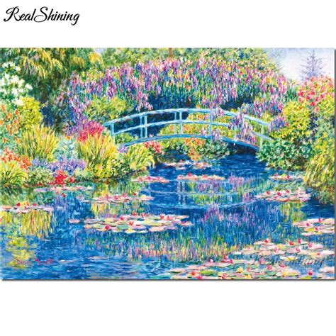 Claude Monet Gua L Rios Natureza Quadrado Completo Redondo D Diy