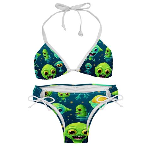Alien Swim Wear Detachable Sponge Adjustable Strap Bikini Set Two Pack For Multiple Scenes