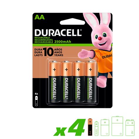 Pilas Aa Recargables Duracell X Unidades