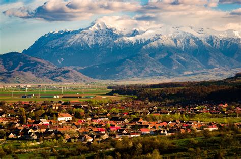 View To The City Of Vulcan And Mountains Romania