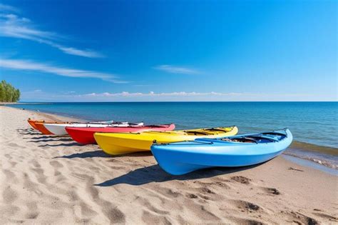 Premium Photo Colorful Kayaks On Beach