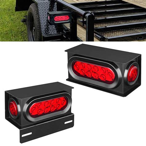 Trailer Lights Welded Mount Steel trailer box Kitï¼Œ2 Pack 6 inch LED