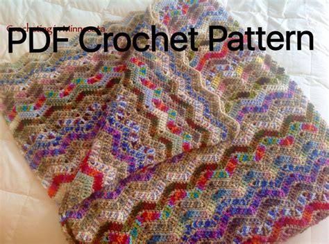 Variegated Yarn Pattern Striped Crochet Stashbuster Crochet Blanket Pattern Scrap Yarn