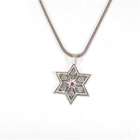 Jewish Jewelry Ornate Star Of David Necklace Made In Israel