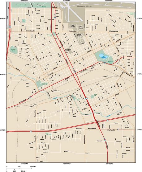 Cheyenne Downtown Wall Map by Map Resources - MapSales