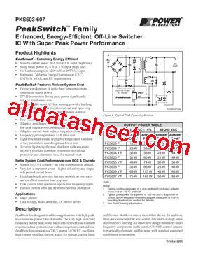 PKS603 Datasheet(PDF) - Power Integrations, Inc.