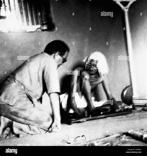 Bharat Anand Observing Mahatma Gandhi Spinning In His Hut At Sevagram