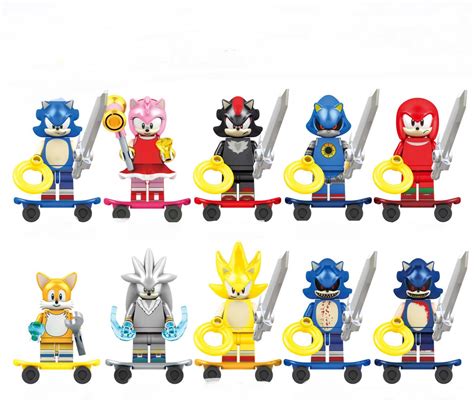 Teirusu Sliver Super sonic Nakkurusu Shadow Skateboard Minifigures Lego ...