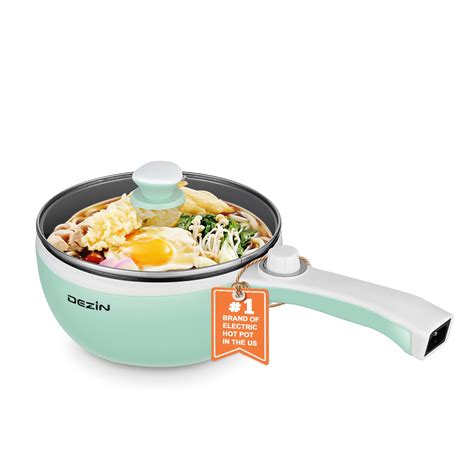 Dezin Hot Pot Electric Upgraded Non Stick Sauté Pan Rapid Noodles Electric Pot L Mini