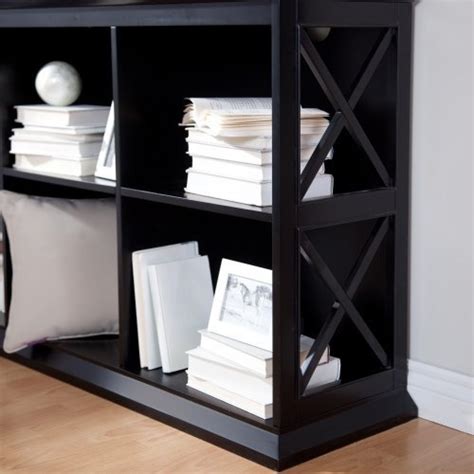 Belham Living Hampton Console Table Stackable Bookcase Black