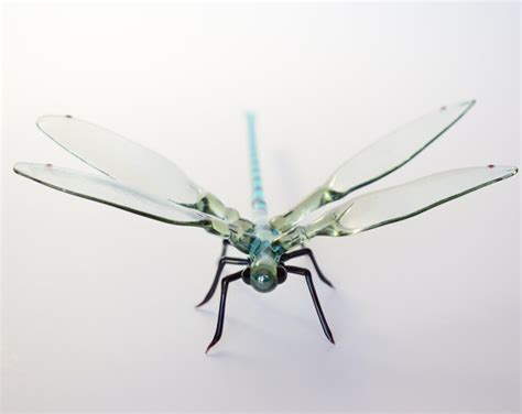 Glass Dragonfly Figurine Blown Glass Dragonfly Lampwork Etsy