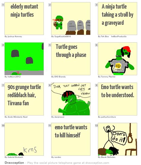 Elderly Mutant Ninja Turtles Drawception