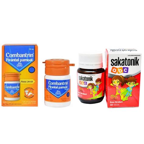 Jual PAKET Combantrin Sirup 10 Ml Sakatonik ABC Strawberry Tablet