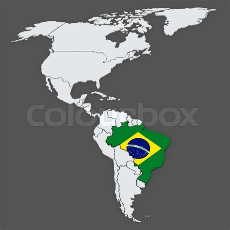 Map of worlds. Brazil. | Stock image | Colourbox