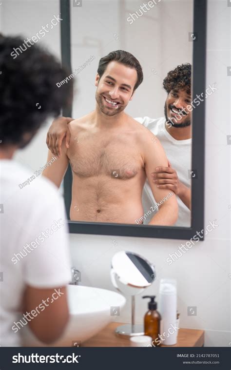 Romantic Gay Couple Standing Bathroom Stock Photo Shutterstock