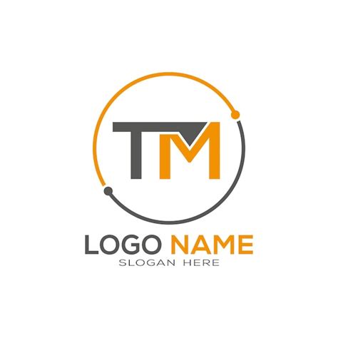 Diseño de logotipo de las letras iniciales de tm ilustración vectorial