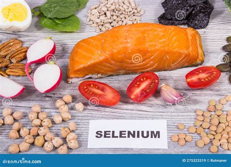 Healthy Food And Various Ingredients As Source Natural Selenium