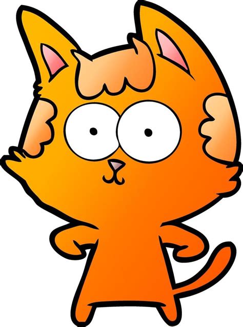 Gato Feliz De Dibujos Animados 12446523 Vector En Vecteezy