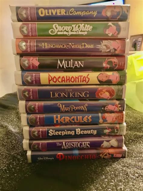 Walt Disney Vhs Tapes Lot Of Ten Masterpiece Collection And Pixar
