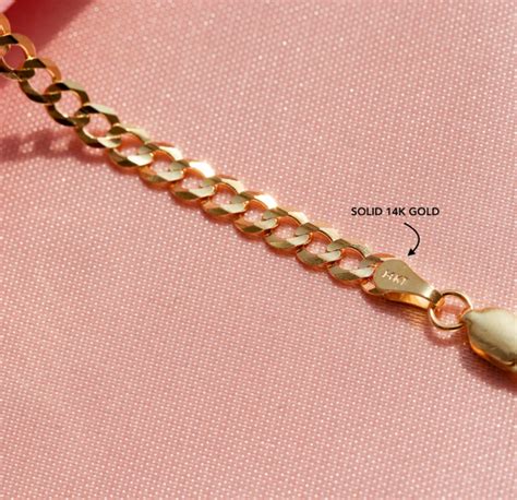 Solid 14K Gold Chain 4mm Chain Necklace - Pick Your Plum