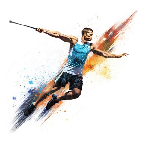 Premium AI Image Athlete Javelin Thrower Olympic Games On White