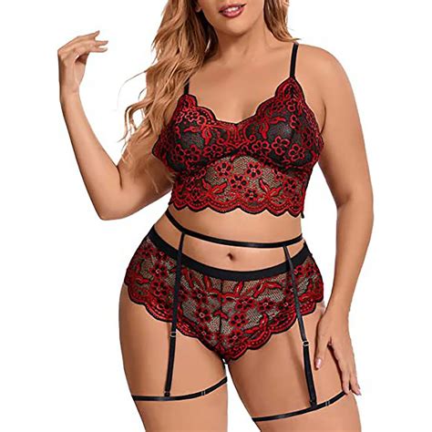 Sensory Mesh Perspective Sexy Underwear Women S Plus Size Sexy Lingerie Lace Embroidery Three