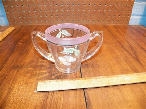Vintage Hand Painted Gay Fad Glass Sugar Bowl Etsy