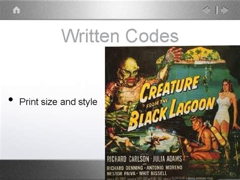 Film Codes And Convention S Codes Elements Used