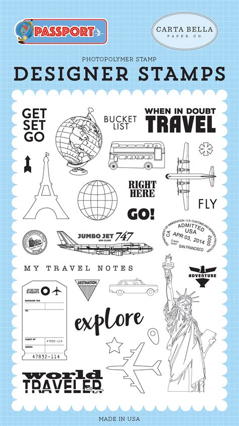 Passport Get Set Go 4x6 Stamp Echo Park Paper Co