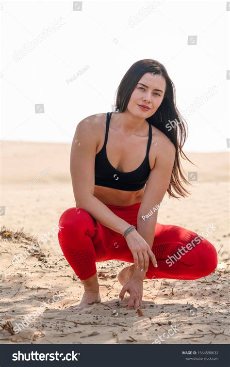 Beautiful Brunette Fitness Model Wearing Bright Stock Photo Shutterstock