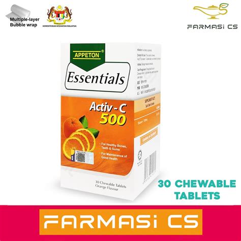 Appeton Essentials Activ C 500mg 30 Chewable Tablets Exp122026